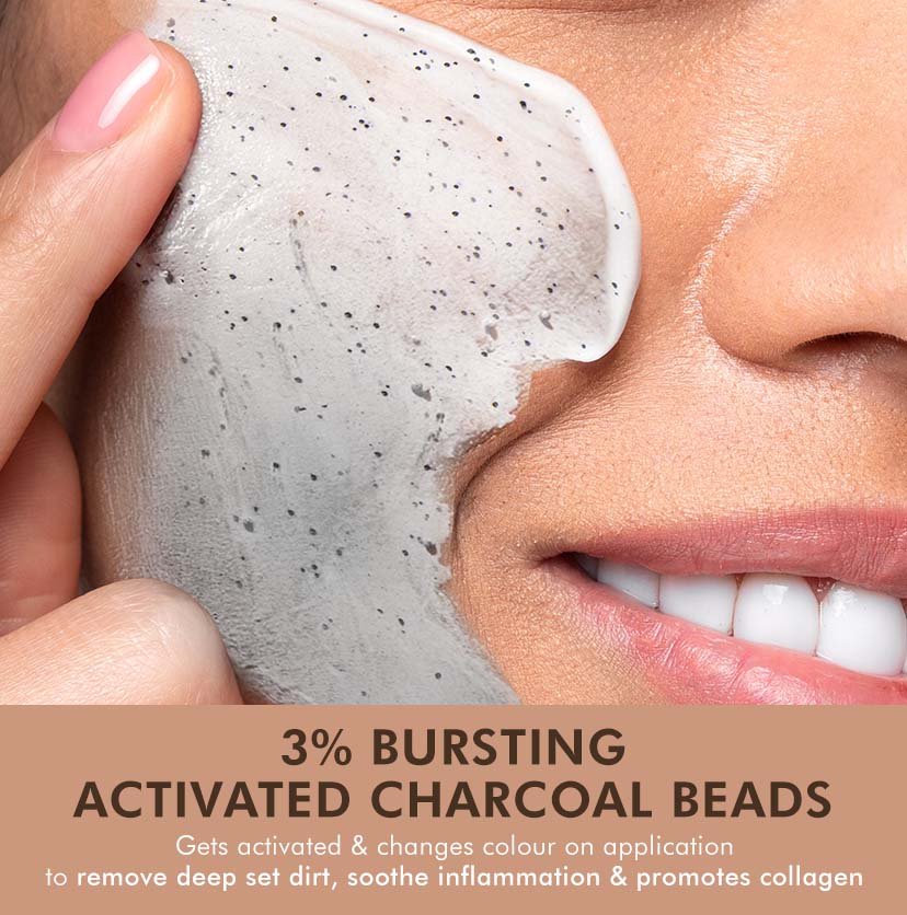 mCaffeine Pore Cleanse Coffee Cookie Detan Face Mask | 9% AHA BHA & Clays, 3% Charcoal & Coffee - 100gm