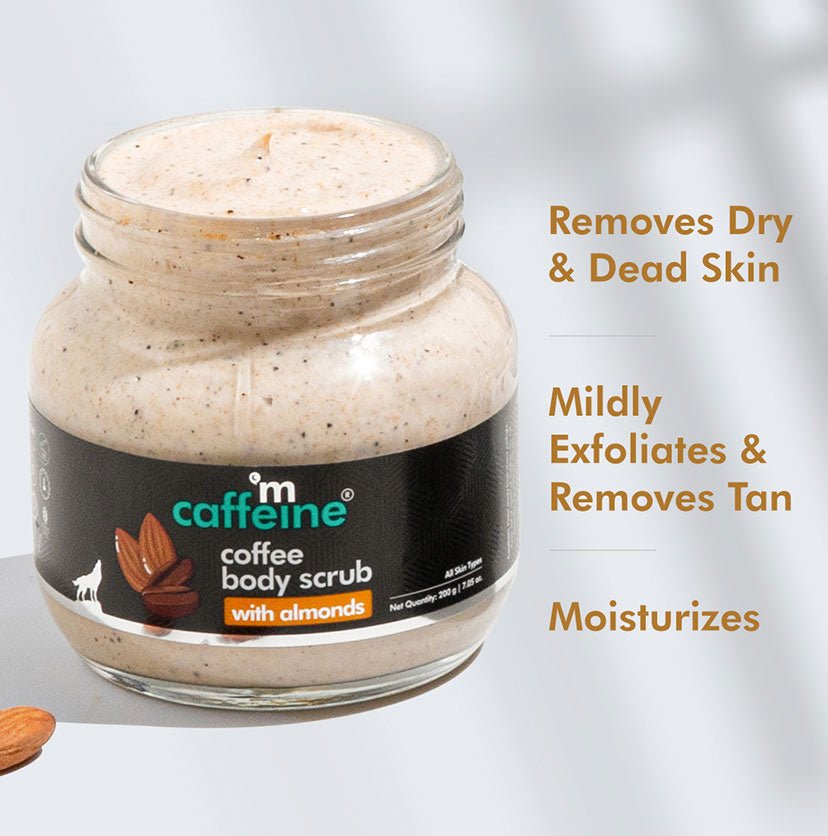 mCaffeine Moisturizing & Creamy Coffee Body Scrub with Almonds for Smooth Skin - 200g