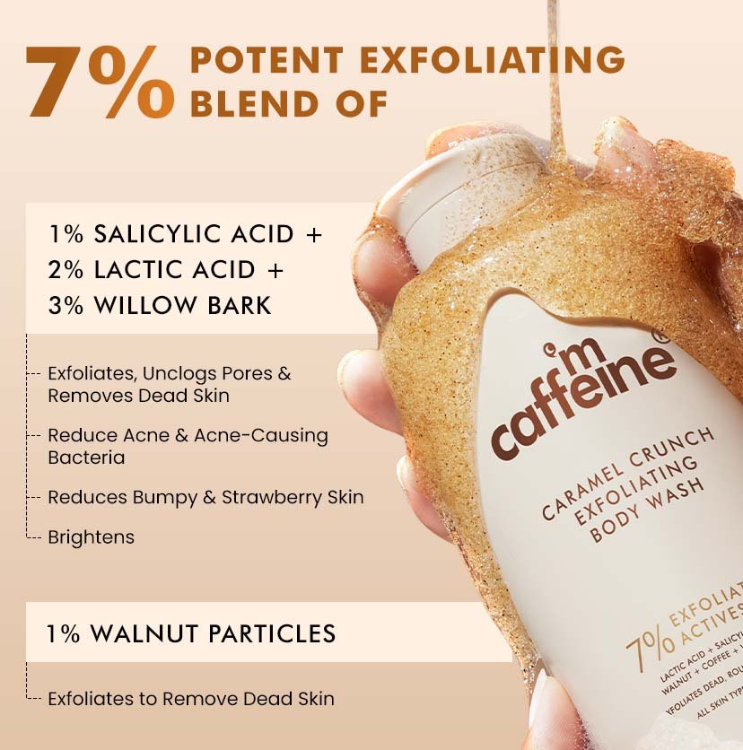 mCaffeine Exfoliating Caramel Crunch Body Wash - 300 ml