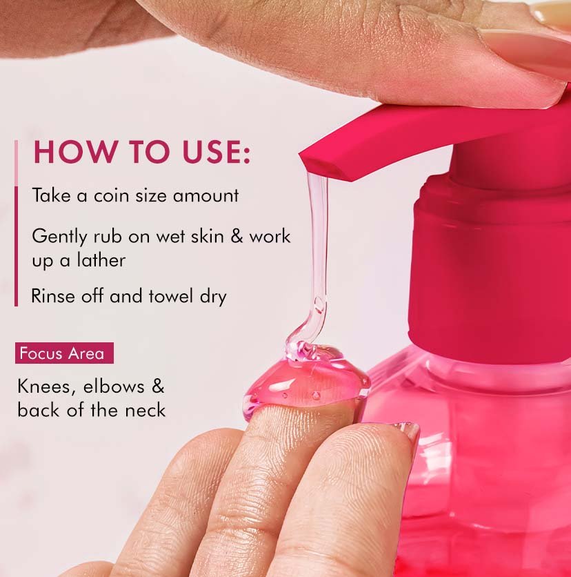 mCaffeine Brightening Body Wash | 5% Niacinamide & Raspberry Extracts (300ml)