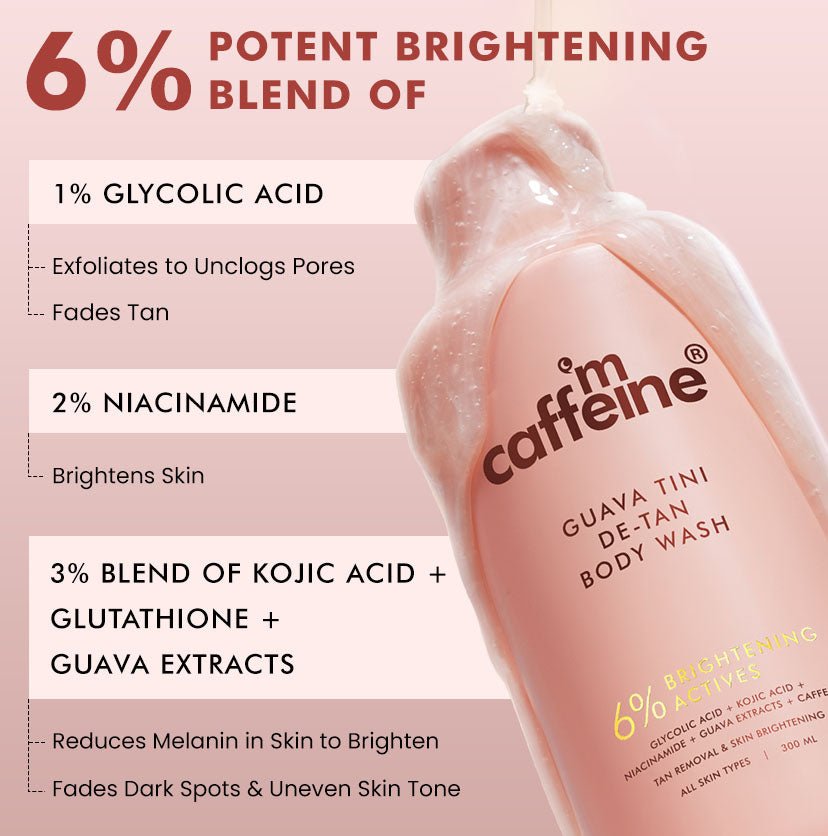 mCaffeine Guava Tini De-Tan Body Wash - 300 ml