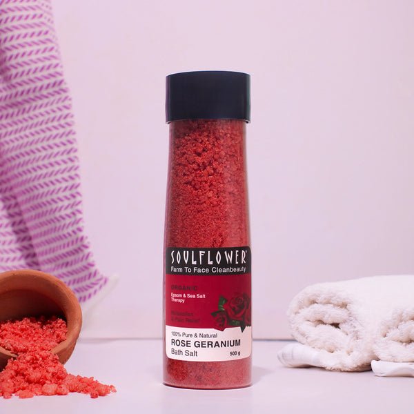 Soulflower Rose Geranium Epsom Bath Salt